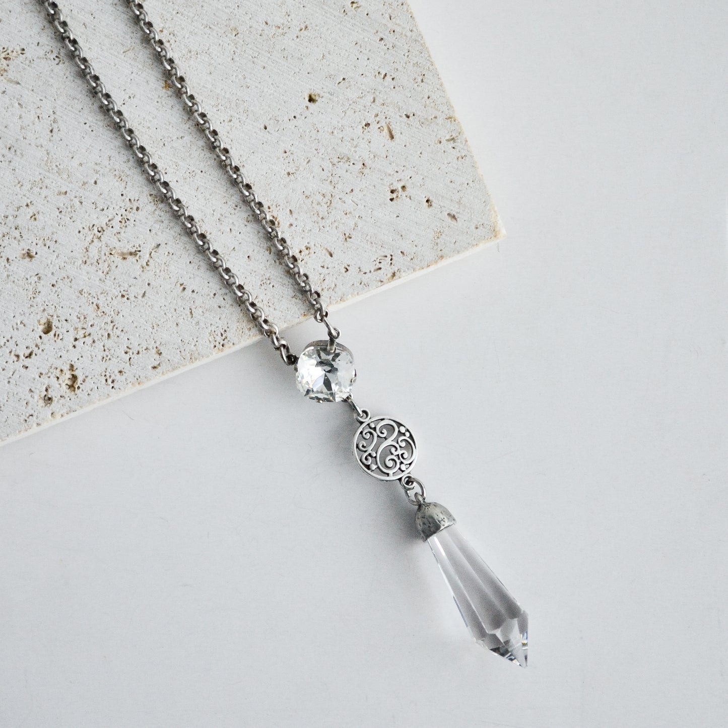 PRISM CRYSTAL DROP NECKLACE