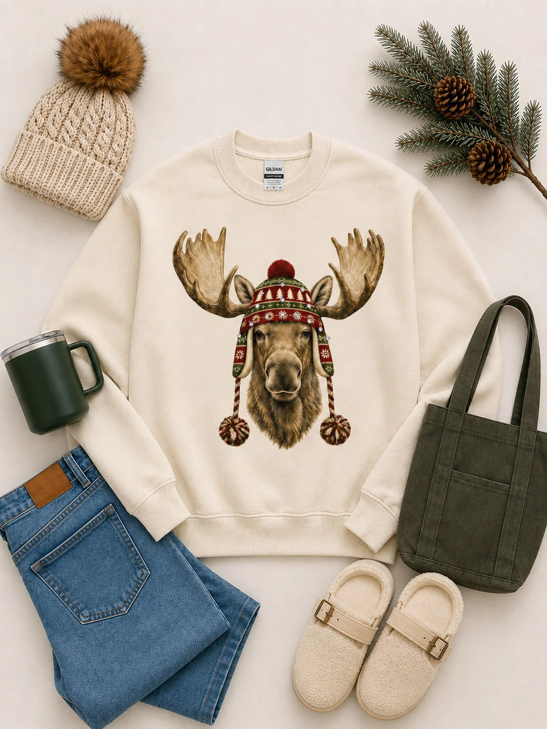 Pre-Order Christmas Moose Sweatshirt 3 weeks shipping