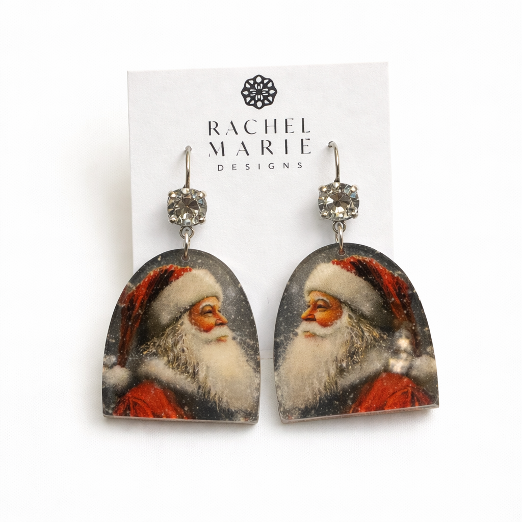 VINTAGE SANTA EARRING