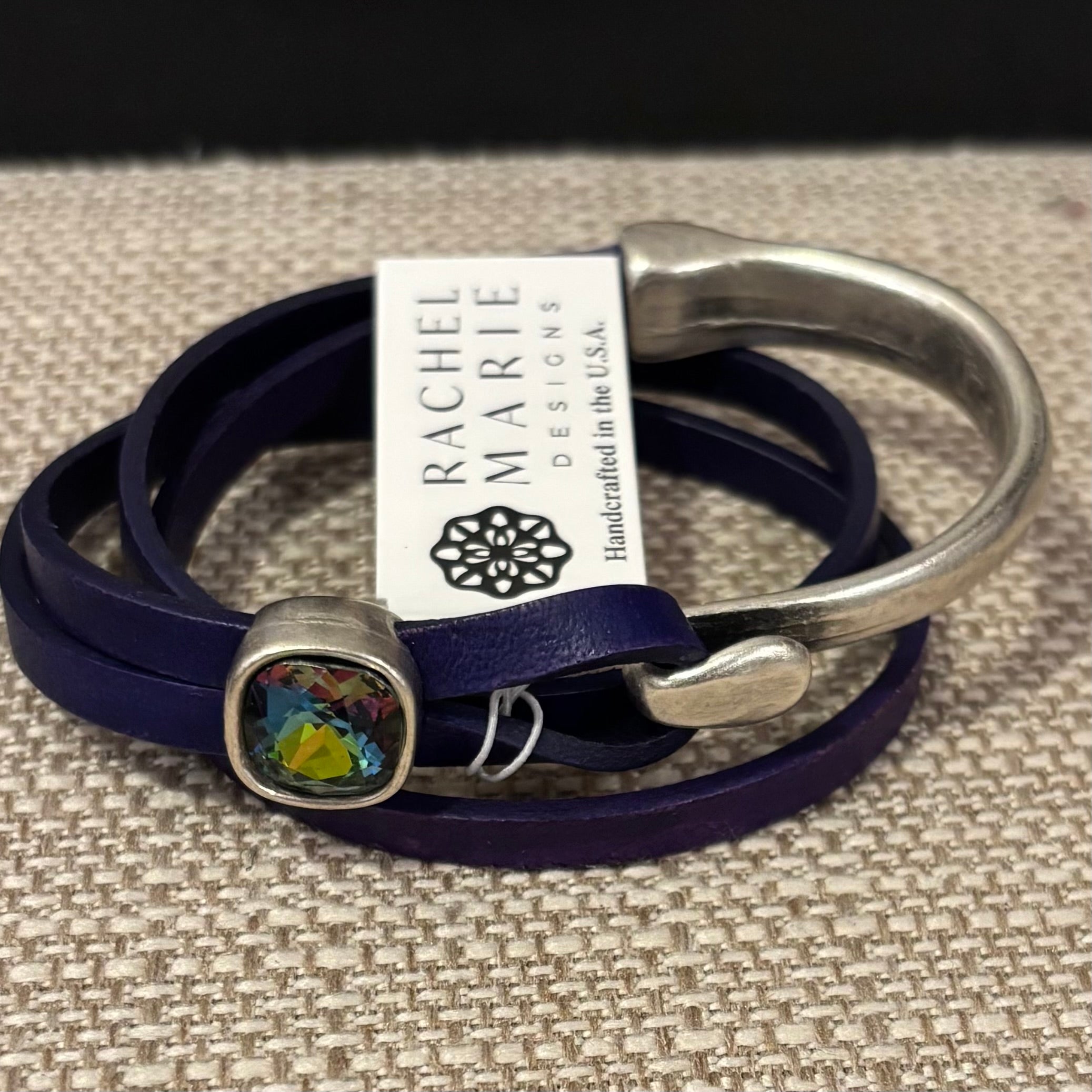 COCO PURPLE LEATHER WRAP BRACELET