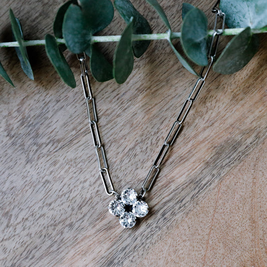 GRETA QUAD CRYSTAL PENDENT NECKLACE