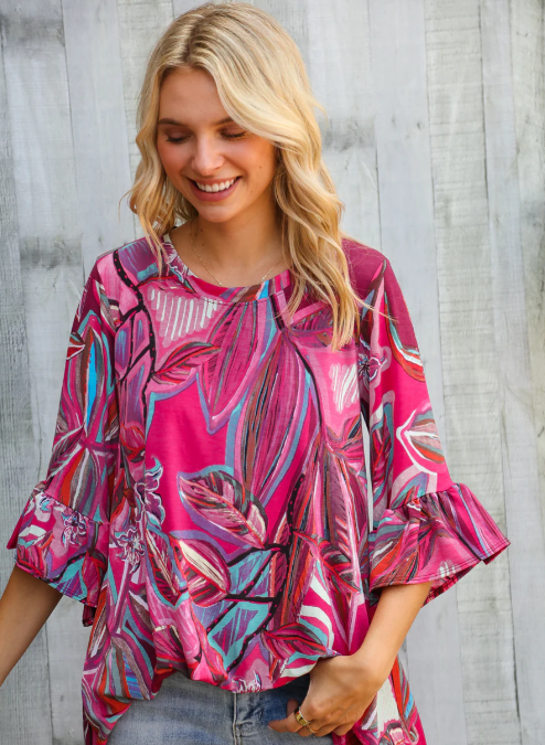 MARGIE RUFFLE SLEEVE TOP