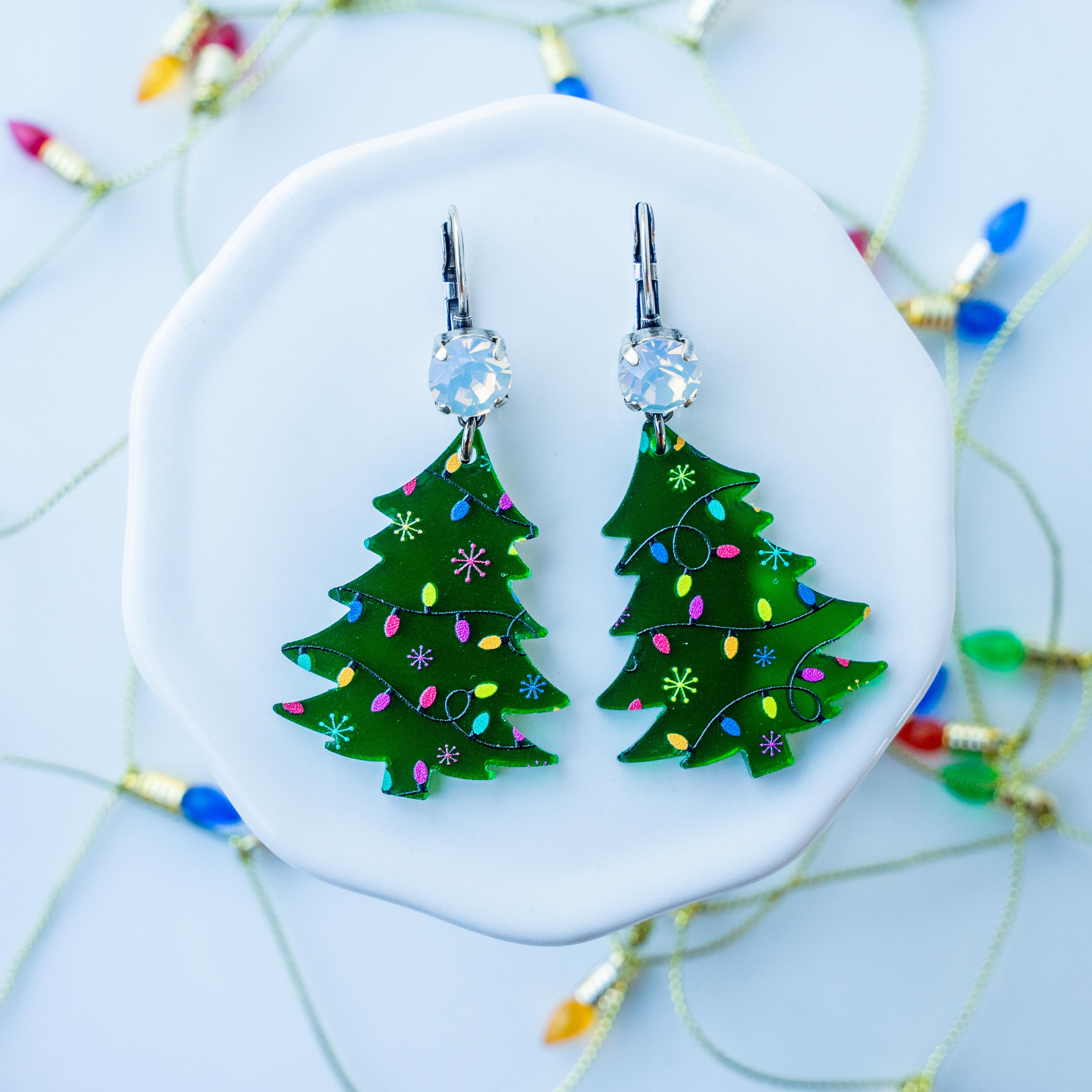 TWINKLE LIGHTS CHRISTMAS TREE EARRING