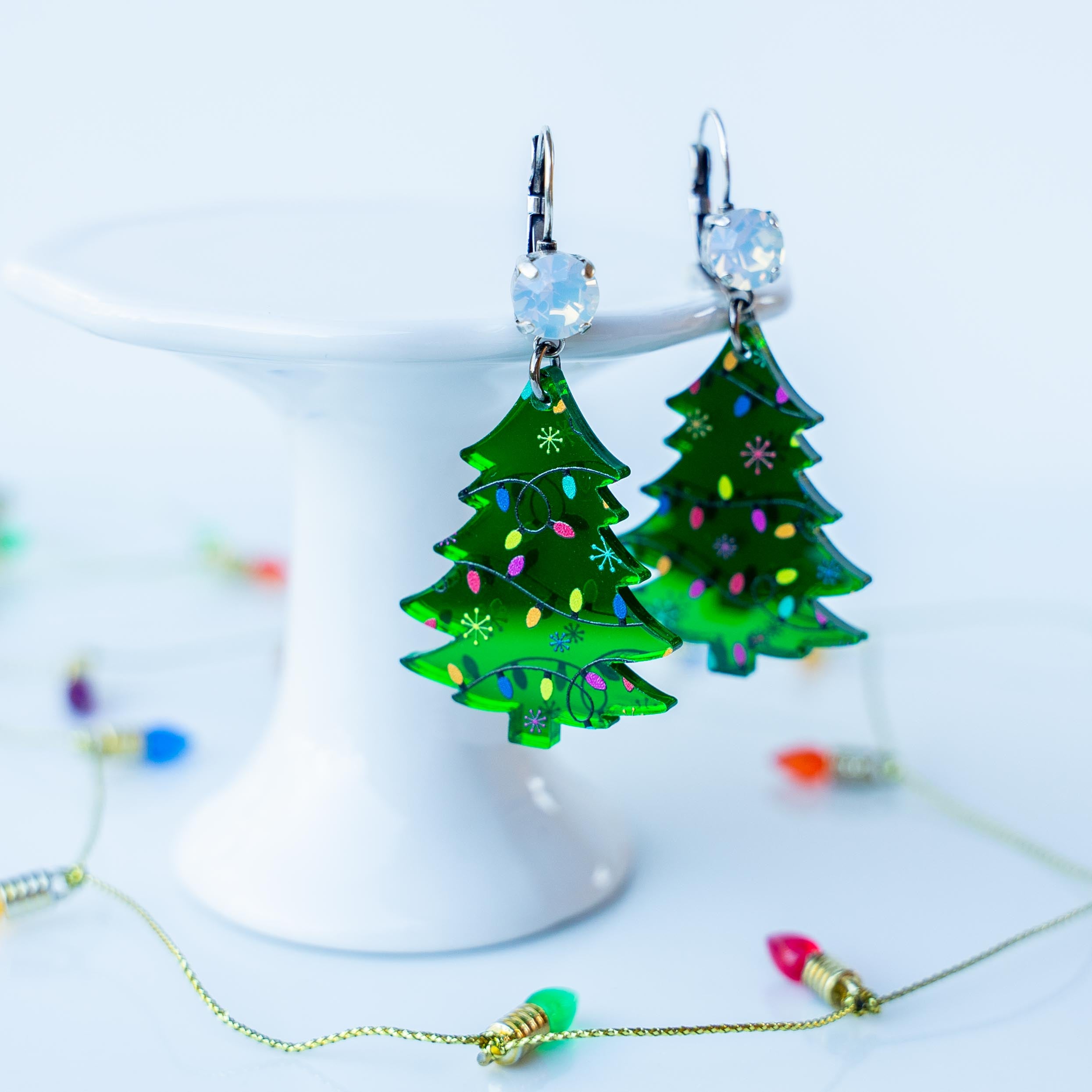 TWINKLE LIGHTS CHRISTMAS TREE EARRING