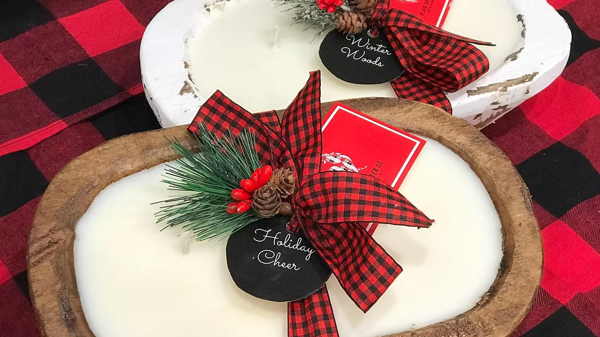 CHRISTMAS DOUGH BOWL CANDLE