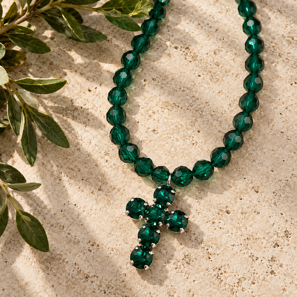 EVERYDAY CROSS BEADED NECKLACE
