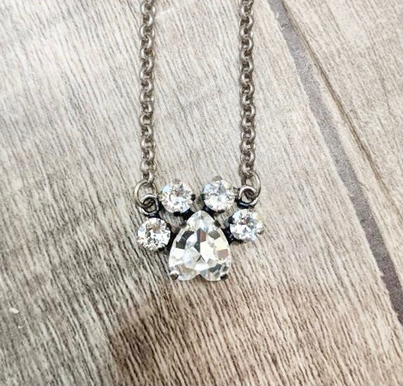 MITSY CRYSTAL PAW NECKLACE